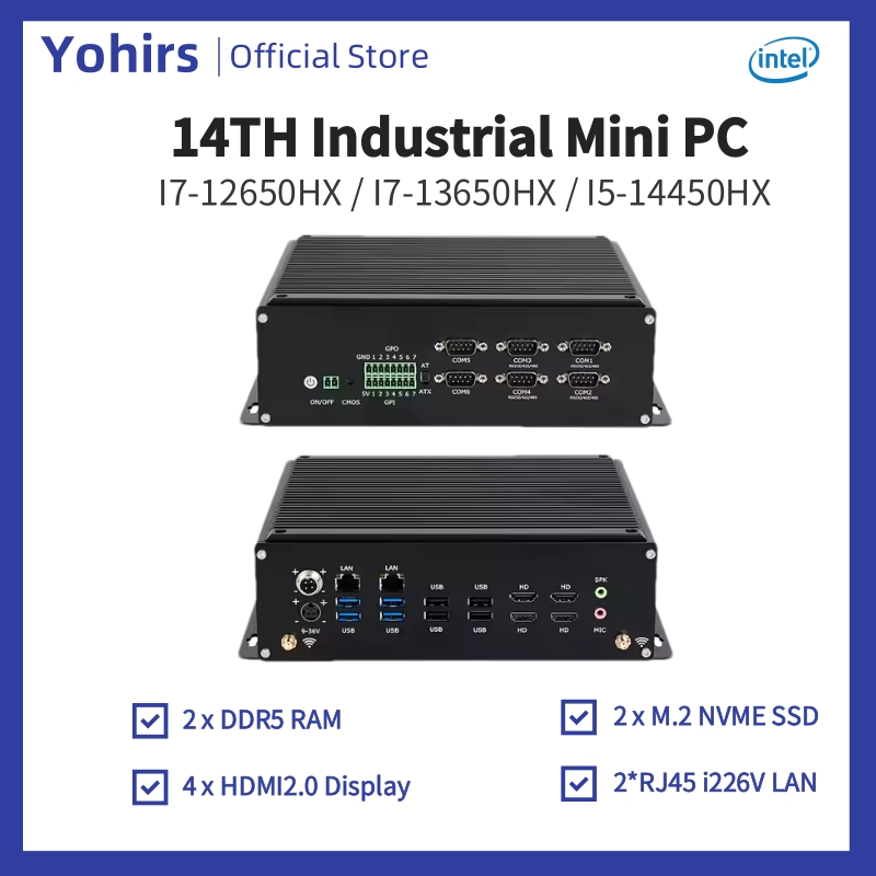 Fanless Industrial Pc Rs485 Core I7 - 14th Industrial Mini Pc i5-14450HX i7-13650HX