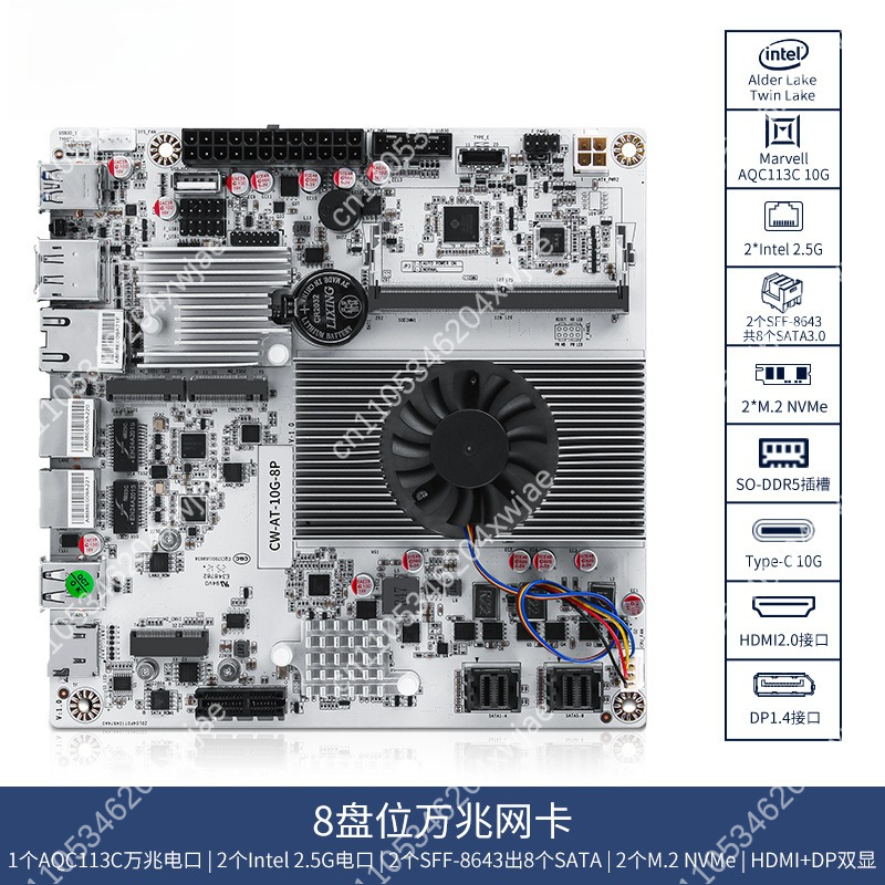 8-Bay NAS Motherboard with Int - đánh giá và giá Nas Motherboard 8 Sata Mini Itx
