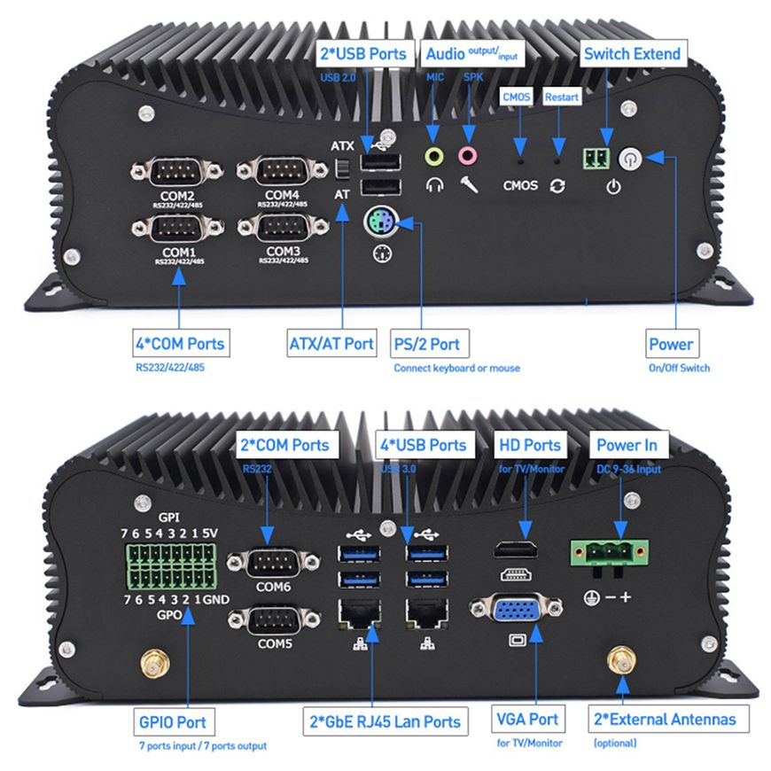 13th Fanless Mini Industrial P - đánh giá và giá Fanless Industrial Pc Rs485 Core I7