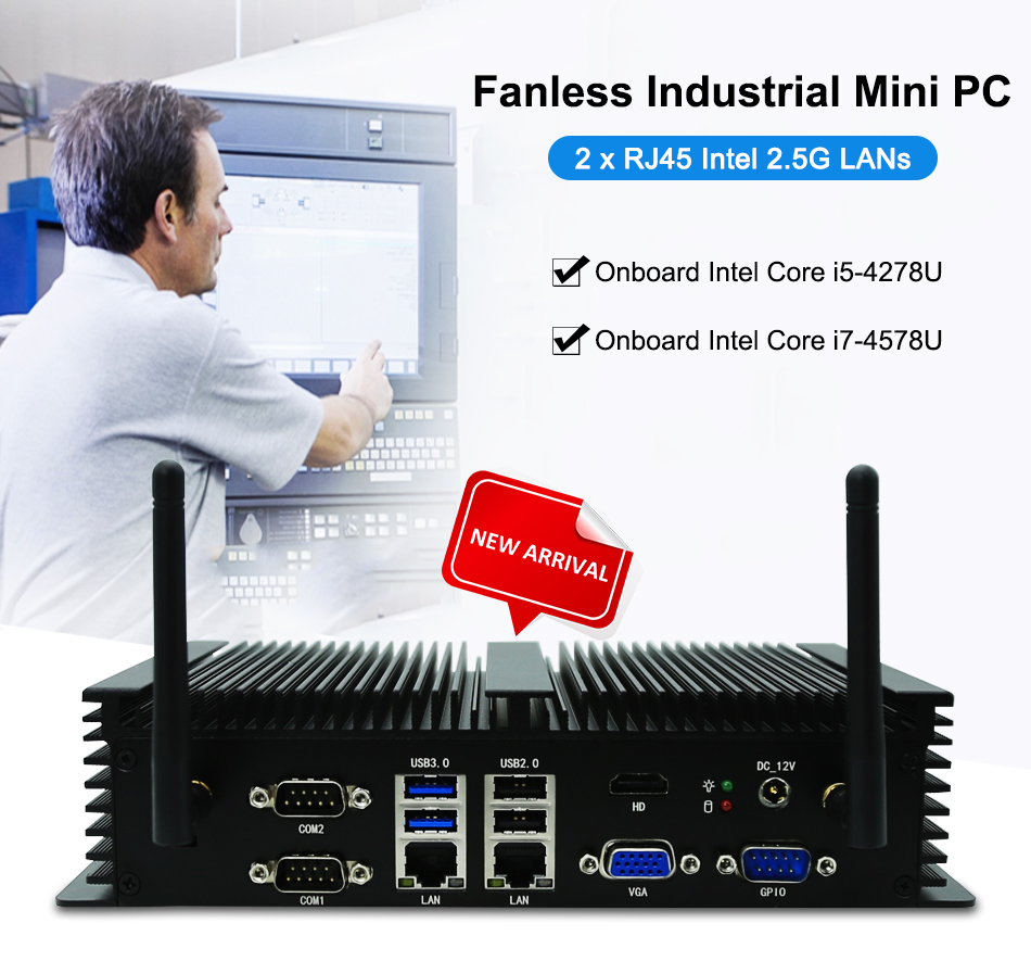 Fanless Embedded PC Intel Core - đánh giá và giá Fanless Industrial Pc Rs485 Core I7