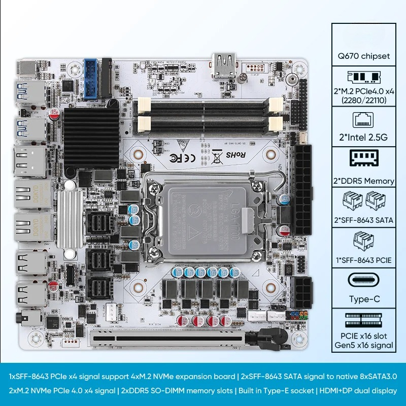 12/13/14th Gen Nas Motherboard - đánh giá và giá Lga1700 Itx Motherboard Ddr5