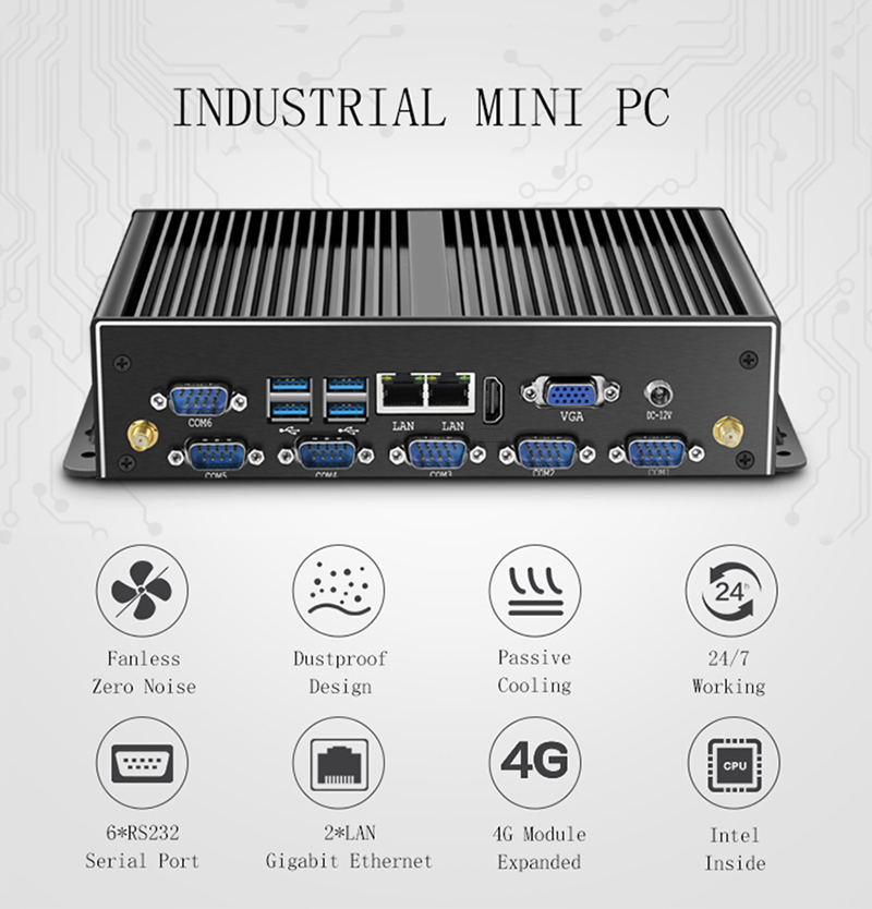 Công Nghiệp Máy Tính Mini PC Q - đánh giá và giá Fanless Industrial Pc Rs485 Core I7